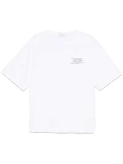 Société Anonyme Binary-print Cotton T-shirt In White