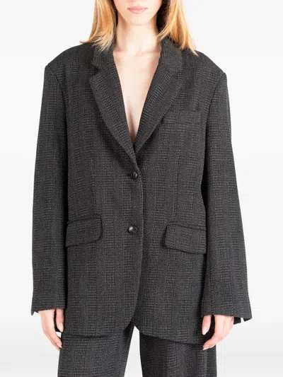 Société Anonyme Berry Checked Wool Jacket In Gray