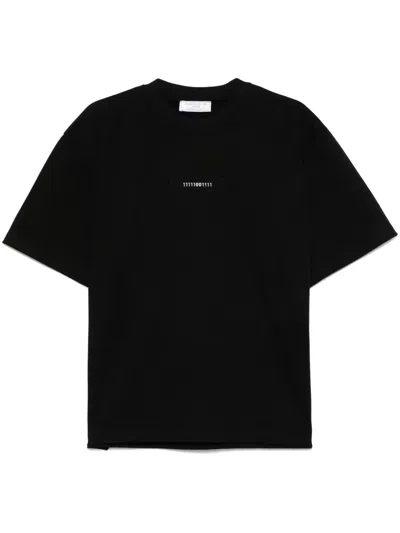 Société Anonyme Binary-embroidered T-shirt In Black