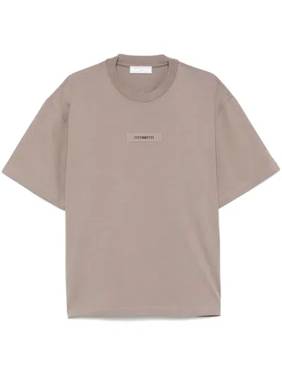 Société Anonyme Binary-embroidered T-shirt In Brown