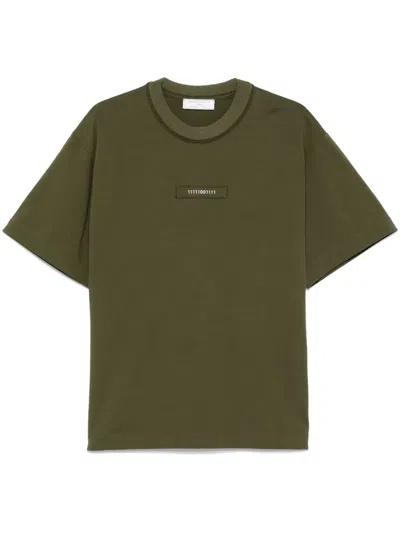 Société Anonyme Binary-embroidered T-shirt In Green