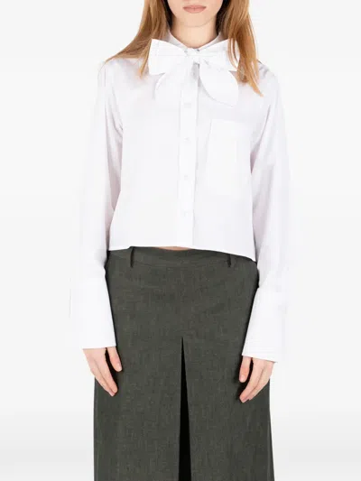 Société Anonyme Bow-detail Cotton Shirt In White