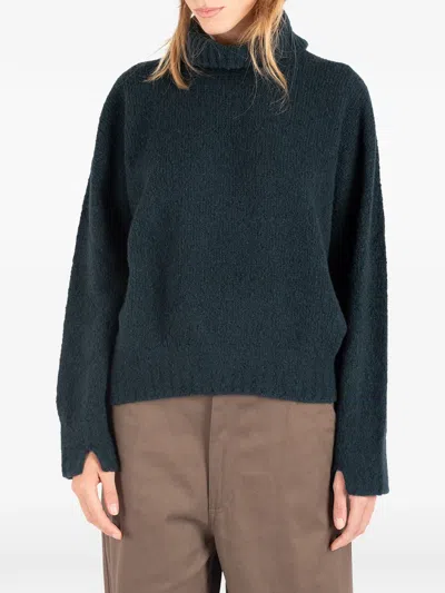 Société Anonyme Brushed-effect Roll-neck Sweater In Green