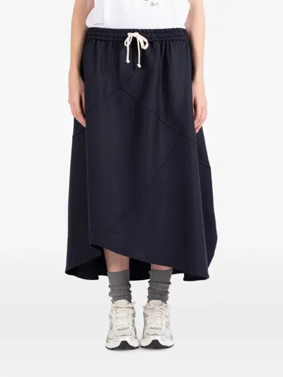 Société Anonyme Bunka Asymmetric Panelled Midi Skirt In Blue