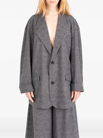 Société Anonyme Checked Wool Blazer In Gray