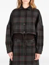 Société Anonyme Checked Wool Jacket In Gray