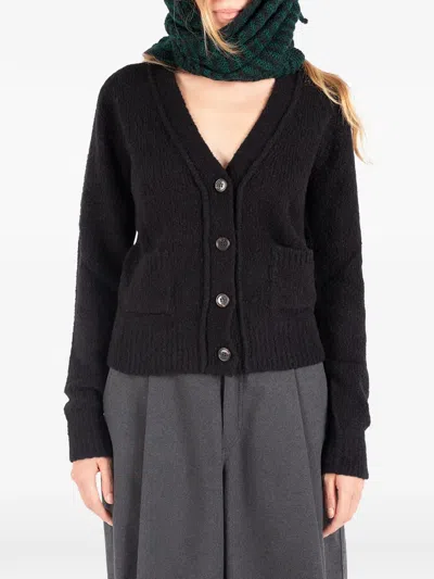 Société Anonyme Claire V-neck Patch-pocket Cardigan In Black