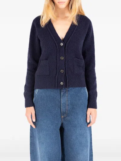Société Anonyme Claire V-neck Patch-pocket Cardigan In Blue