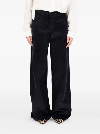 Société Anonyme Corduroy-texture Trousers In Black