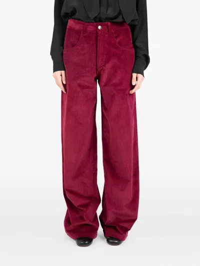 Société Anonyme Corduroy-texture Trousers In Red