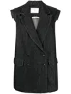 Société Anonyme Double-breasted Denim Waistcoat In Black