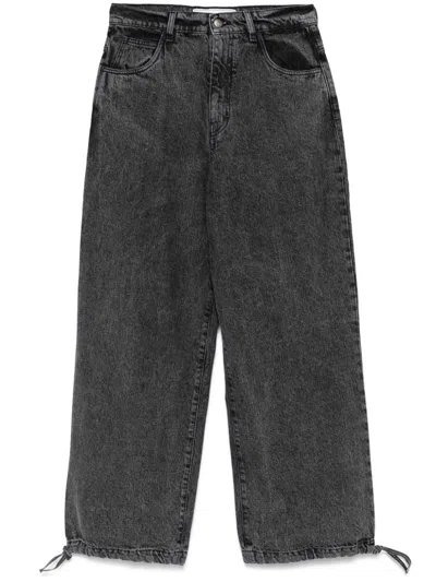Société Anonyme Fabm Mid-rise Straight-leg Jeans In Black