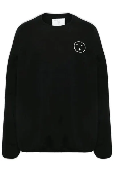 Société Anonyme Face Jersey Fleece Sweatshirt In Black