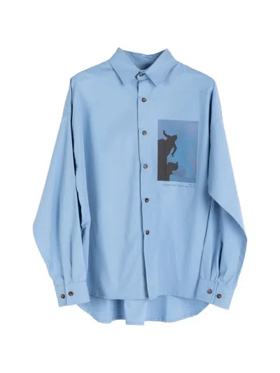 Société Anonyme Final Act Photographic-print Shirt In Blue