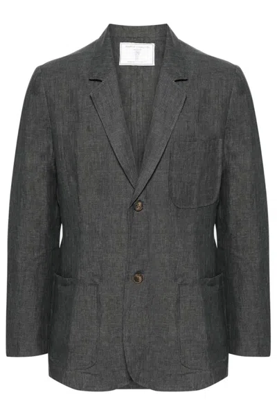 Société Anonyme Single-breasted Linen Blazer In Grey