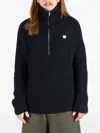 Société Anonyme Half-zip Ribbed Sweater In Blue