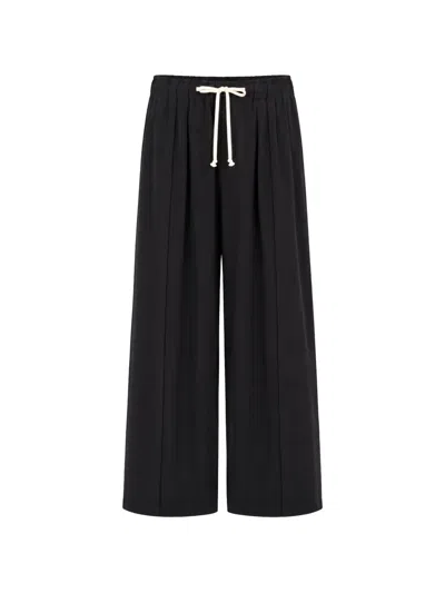 Société Anonyme Helsinki Pleated Drawstring-waist Trousers In Black