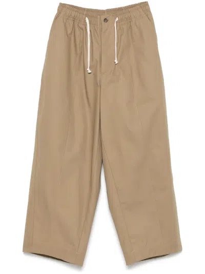 Société Anonyme Twill Tapered-leg Trousers In Brown