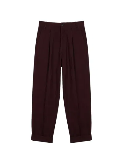 Société Anonyme Jap Boy Pleated Trousers In Red