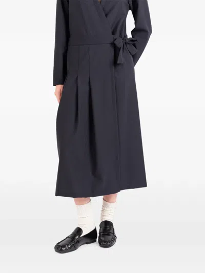 Société Anonyme Jap Pleated Wrap-style Midi Dress In Blue