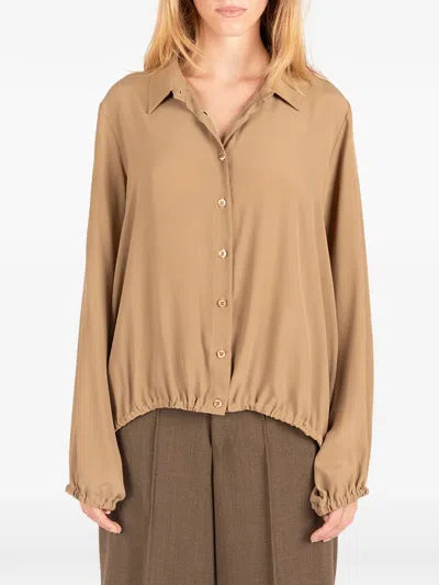Société Anonyme Le Panier Elasticated-hem Shirt In Brown