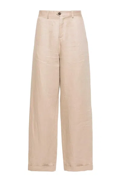 Société Anonyme Logo Embroidered Trousers In Brown