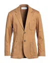 Société Anonyme Man Blazer Camel Size 36 Cotton In Beige
