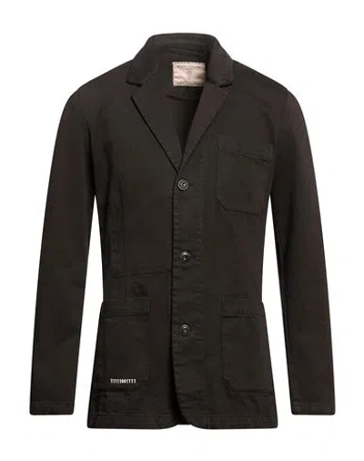 Société Anonyme Man Blazer Dark Brown Size L Cotton