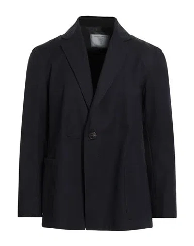 Société Anonyme Man Blazer Midnight Blue Size L Cotton, Wool In Black