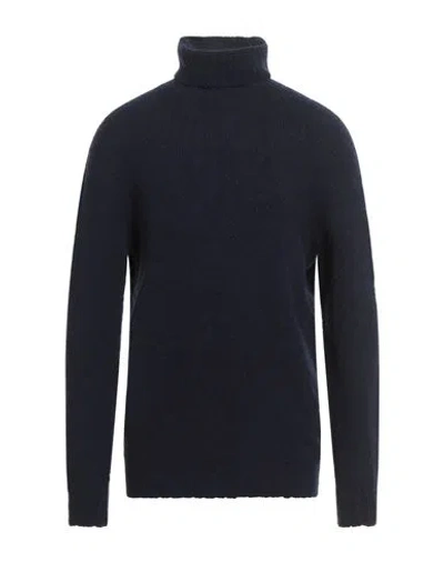 Société Anonyme Man Turtleneck Midnight Blue Size Xl Merino Wool, Cashmere, Polyamide In Black
