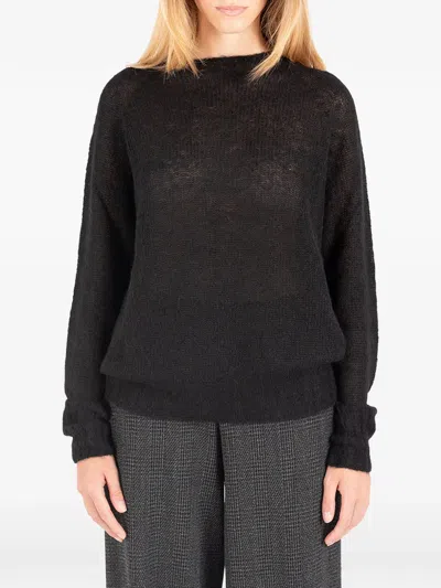 Société Anonyme Phoebe Fine-knit Long-sleeve Sweater In Black