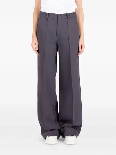 Société Anonyme Pleated Embroidered-pocket Trousers In Gray