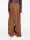 Société Anonyme Pleated-front Trousers In Brown
