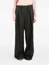 Société Anonyme Pleated Pinstripe Wide-leg Trousers In Black