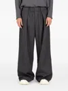 Société Anonyme Pleated Striped Wide-leg Trousers In Gray