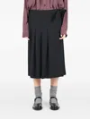 Société Anonyme Pleated Wrap Midi Skirt In Black