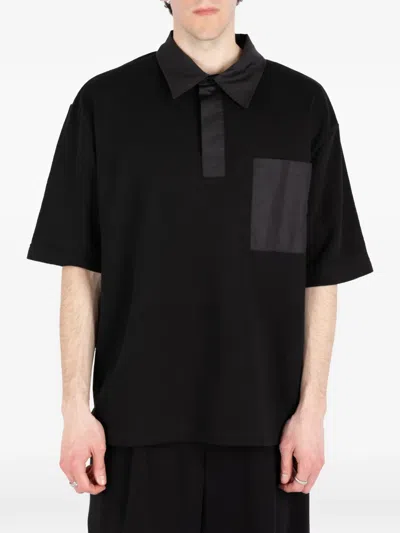 Société Anonyme Polo 92 Patch-pocket Cotton Polo Shirt In Black