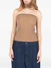 Société Anonyme Ribbed Bandeau Top In Brown