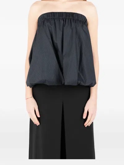 Société Anonyme Striped Gathered Mini Skirt In Black