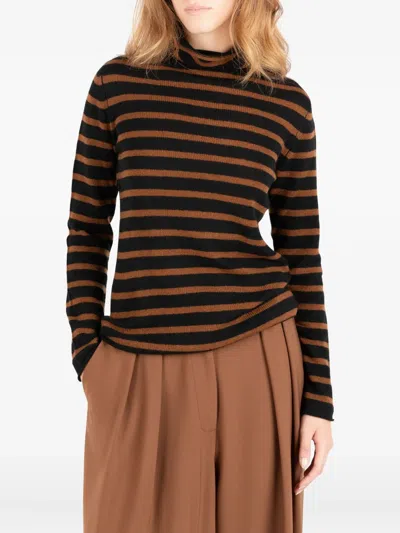 Société Anonyme Striped Roll-neck Sweater In Brown