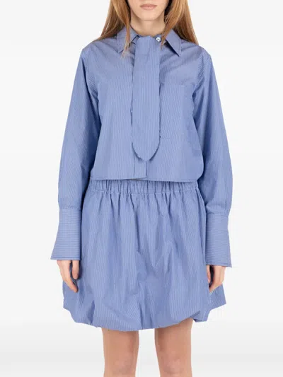 Société Anonyme Striped Tie-detail Shirt In Blue