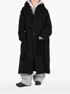 Société Anonyme Sunday Morning Hooded-belted Coat In Black