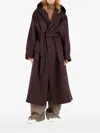Société Anonyme Sunday Morning Hooded-belted Coat In Burgundy