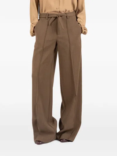 Société Anonyme Tie-fastening Wide-leg Trousers In Brown