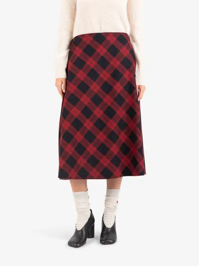 Société Anonyme Vero Checked Midi Skirt In Animal Print