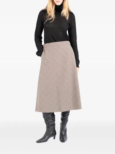 Société Anonyme Vero Checked Midi Skirt In Multi