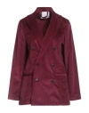 Société Anonyme Woman Blazer Garnet Size L Cotton, Elastane In Burgundy
