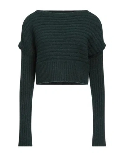 Société Anonyme Woman Sweater Dark Green Size Onesize Synthetic Fibers, Wool, Mohair Wool