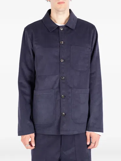 Société Anonyme Work Button-up Cotton Shirt Jacket In Green