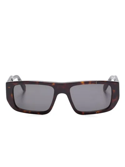 Société Anonyme X Face Hide Broken Sunglasses In Brown